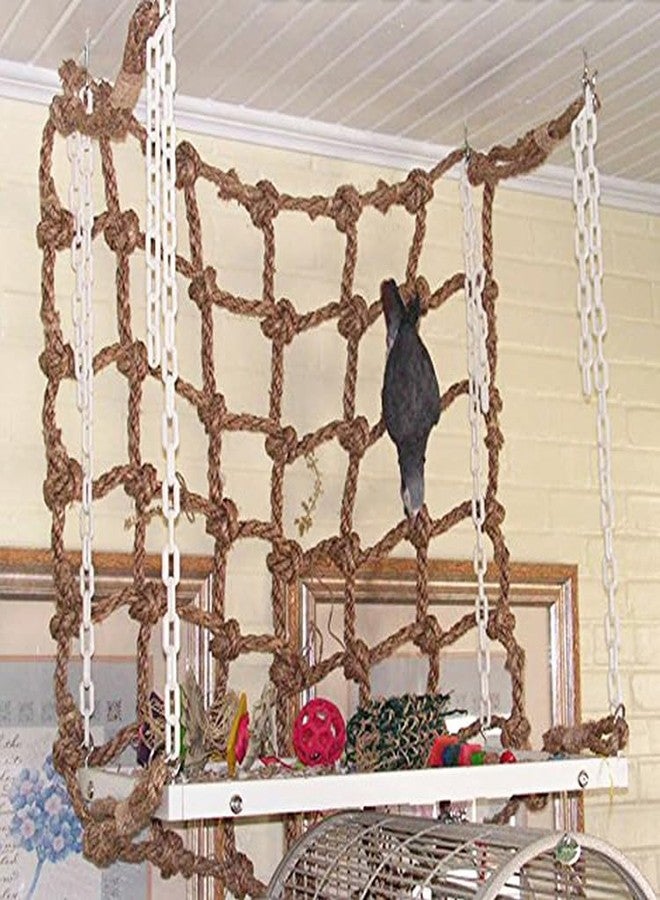 HOKABLE Parrot Climbing Net Jungle Fever Rope Small Animals Toys for Parakeets Lovebirds Finch Budgerigars Conure Cockatiel (M 16" x 16") - Image 2
